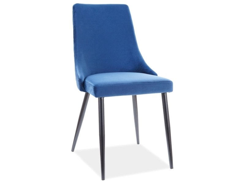 KRZESŁO PIANO B VELVET CZARNY STELAŻ/GRANATOWY BLUVEL86