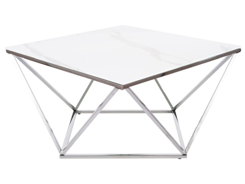 ŁAWA SILVER A II BIAŁY EFEKT MARMURU/STALOWY 80X80