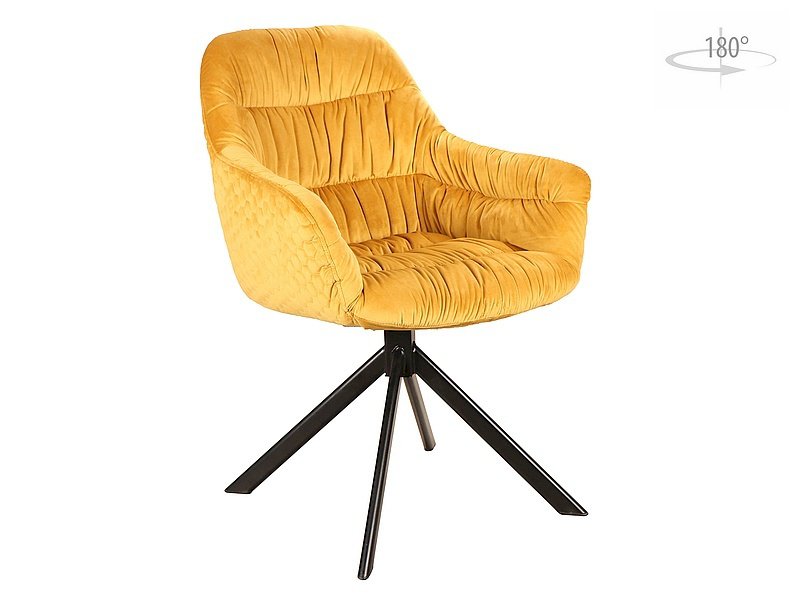 KRZESŁO ASTORIA VELVET CZARNY STELAŻ / CURRY BLUVEL 68