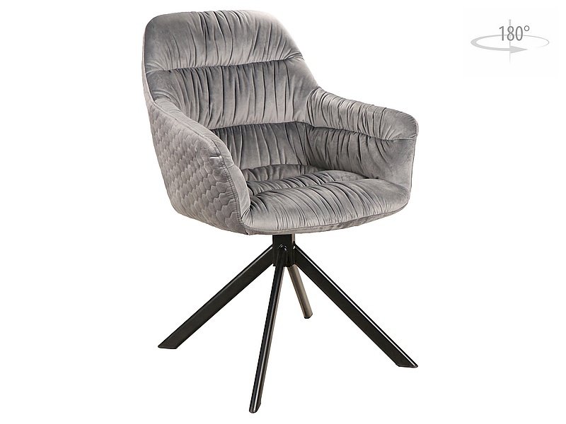 KRZESŁO ASTORIA VELVET CZARNY STELAŻ / SZARY BLUVEL 14