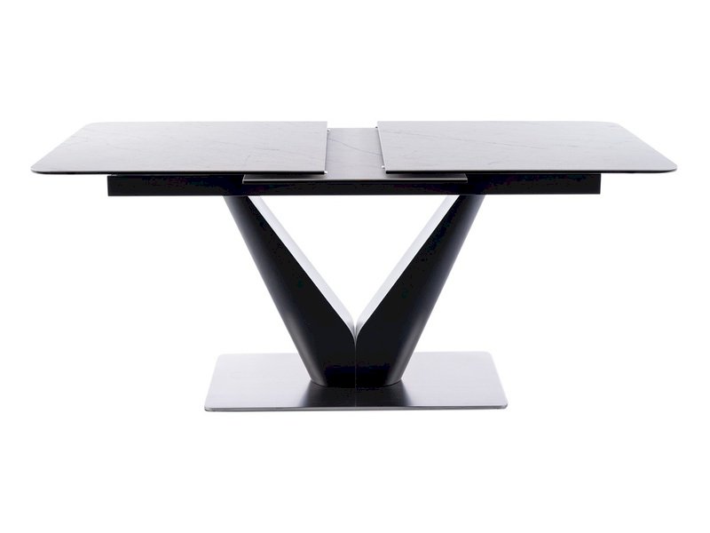 STÓŁ CANYON CERAMIC BIAŁY MARMUR/CZARNY MAT 160(220)X90