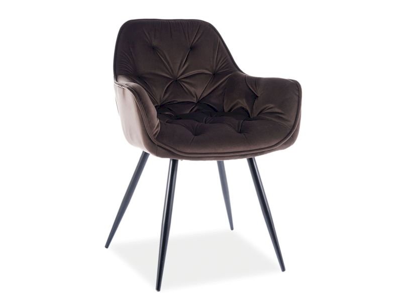KRZESŁO CHERRY VELVET CZARNY STELAŻ/BRĄZ BLUVEL48