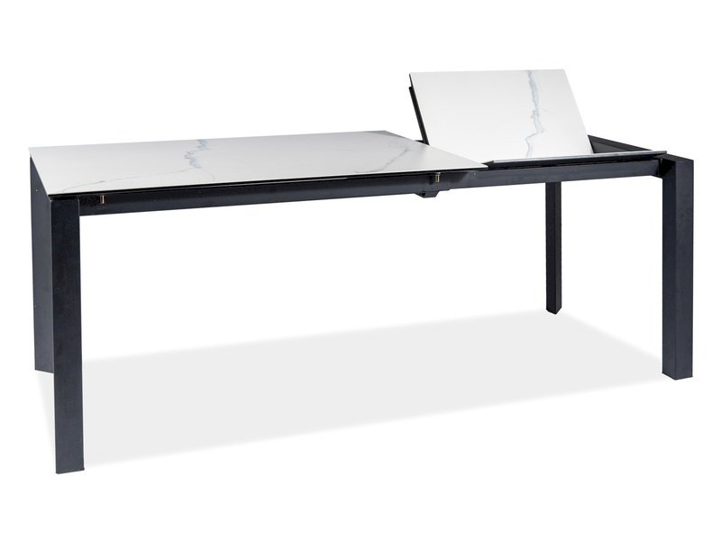 STÓŁ METROPOL CERAMIC BIAŁY EFEKT MARMURU/CZARNY MAT 120(180)X80