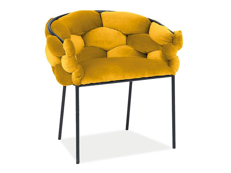 KRZESŁO NORTE VELVET CZARNY STELAŻ / CURRY BLUVEL 68