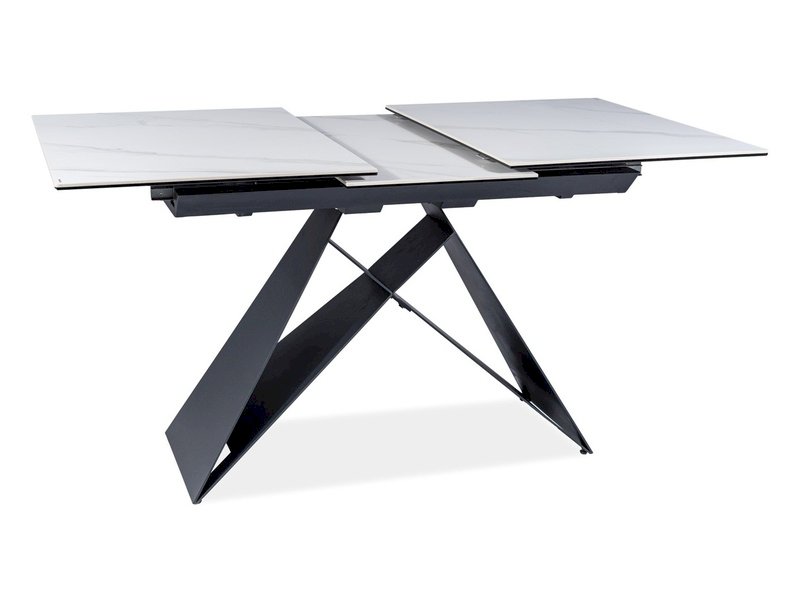 STÓŁ WESTIN SC BIAŁY EFEKT MARMURU/CZARNY MAT 120(160)X80