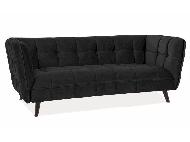 SOFA CASTELLO 3 VELVET CZARNY BLUVEL 19 / WENGE