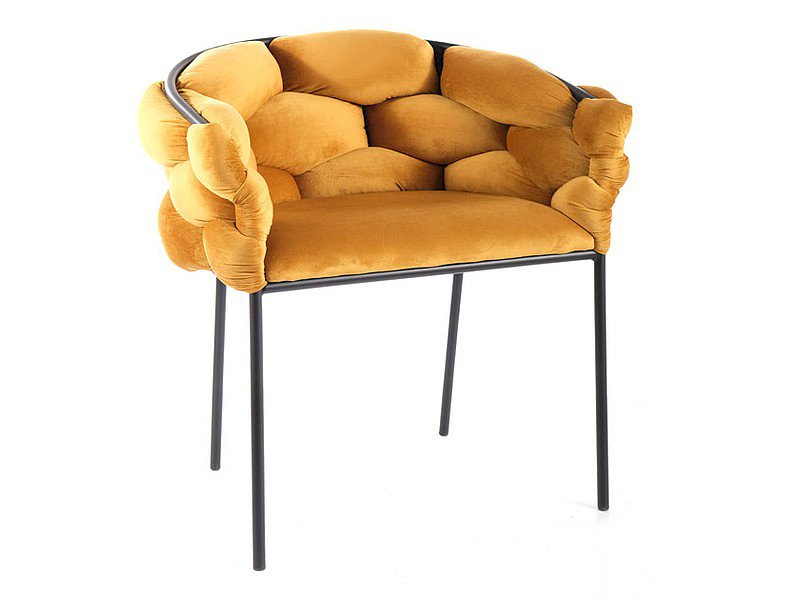 KRZESŁO NORTE VELVET CZARNY STELAŻ / CURRY BLUVEL 68