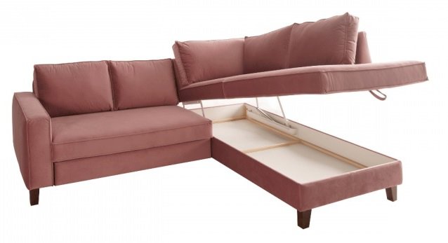 Sweet Sit- daytona narożnik 2(120)QFLW-OTM(4)SP z funkcją spania i pojemnikiem..