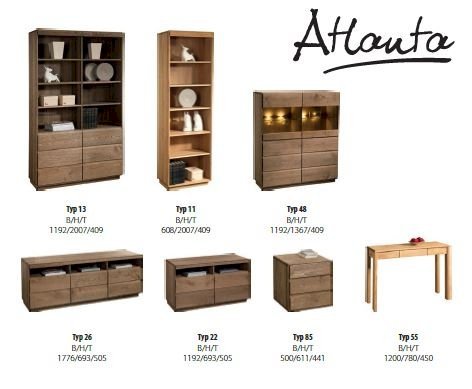 Dekort  atlanta  szafka z układem jezdnym, z 3 szufladami typ 85