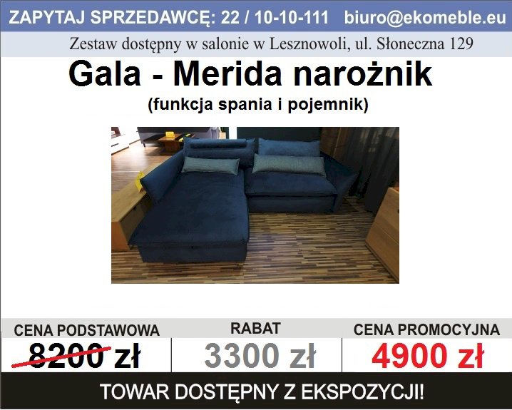 Gala - Merida narożnik z funkcją spania i pojemnikiem Gala - Merida narożnik z funkcją spania i pojemnikiem