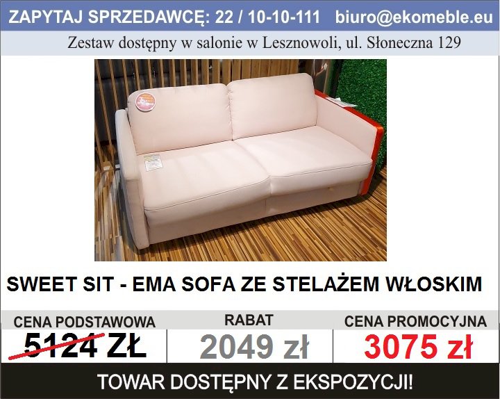 EMA - SOFA ZE STELAŻEM WŁOSKIM