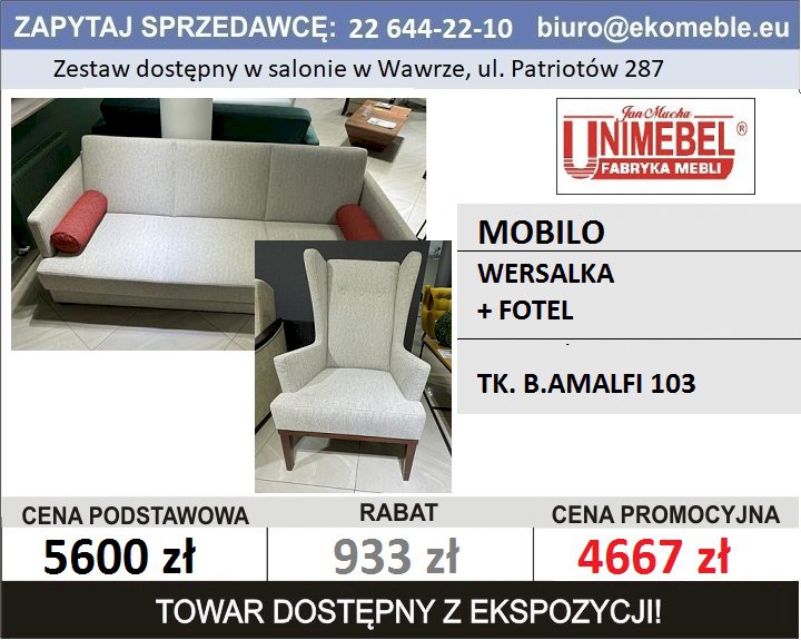 UNIMEBEL - MOBILO - WERSALKA + FOTEL - TK. B.AMALFI 103 UNIMEBEL - MOBILO - WERSALKA + FOTEL - TK. B.AMALFI 103